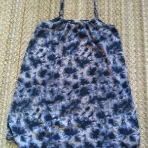 Flowy TyeDye Tank In Blue & White